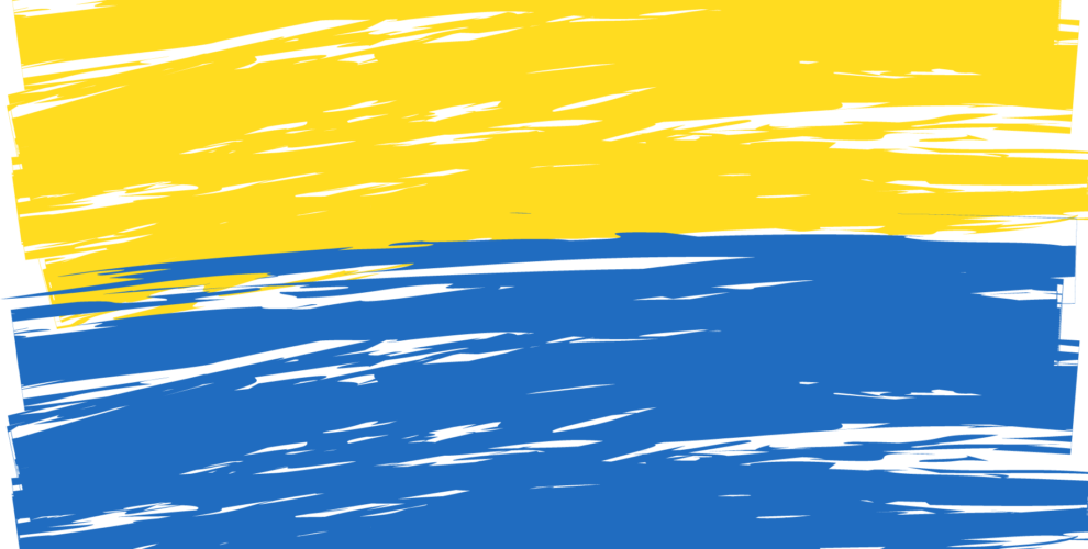 Graphic showing colours of Ukraine flag
